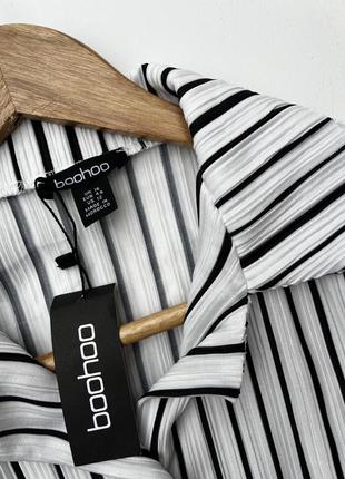 Белая рубашка плиссе. плиссированная рубашка в полоску5 фото