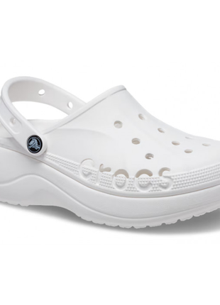 Кроксы на платформе crocs bayaband platform white (білі)
