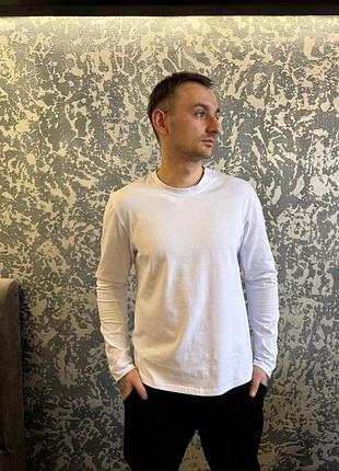 3 цвета! однотонный мужской лонгслив, хлопковый лонг