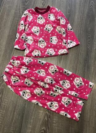 Флисовая пижама на девочку 5-6р(110-116см)