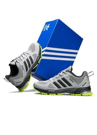 Мужские кроссовки adidas marathon t grey black green