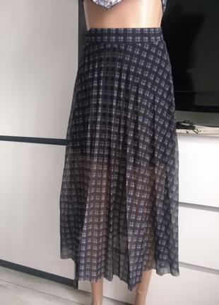 Плиссированная сетчатая юбка