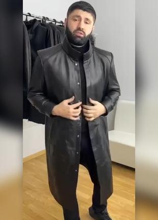 Чоловічий шкіряний  плащ,тренч prada.турція.