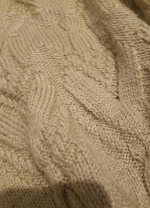 Обьемный свитер крупной вязки бежевый оверсайз3 фото