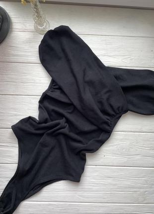 Боди с открытыми плечами, боди zara, черный боди