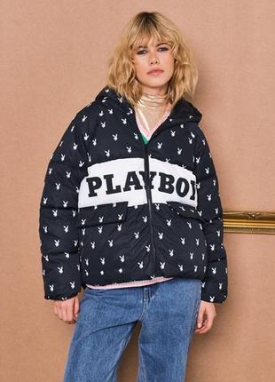 Playboy missguided женская куртка пуффер с капюшоном оригинал г. м