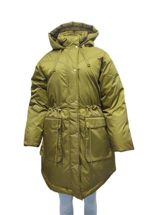 Женская зимняя куртка universal thread, с капюшоном, олтвового цвета, размер m