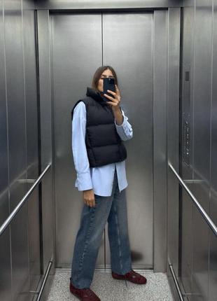 Дутый жилет жилетка безрукавка пуховик zara