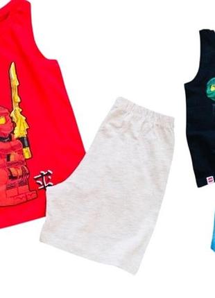 122 - 128 сша disney! літній комплект або піжама lego ninja колекція 2024. 100% biocotton! майка та