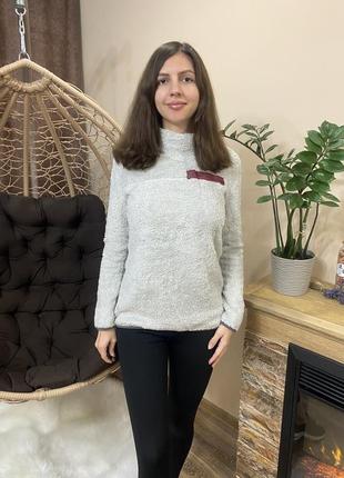 Флисовая кофта толстовка серая новая теплая