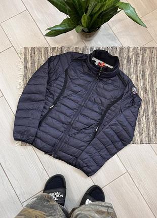 Женский синий микро пуховик parajumpers легкий и приталенный