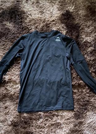 Компрессионный костюм спортивный reebok черный серый