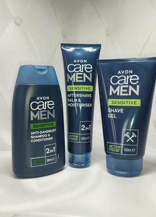 Набір гель для гоління бальзам після гоління шампунь avon men1 фото