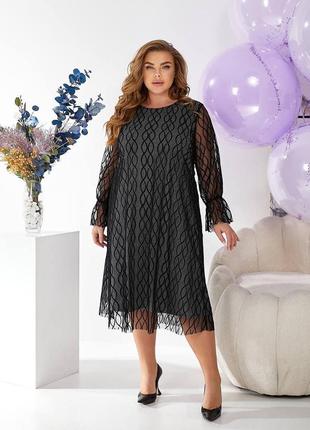 Платье люрекс+ сетка флок