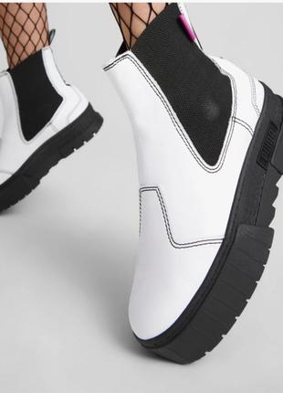 Кожаные женские ботинки puma mayze pop chelsea boot women