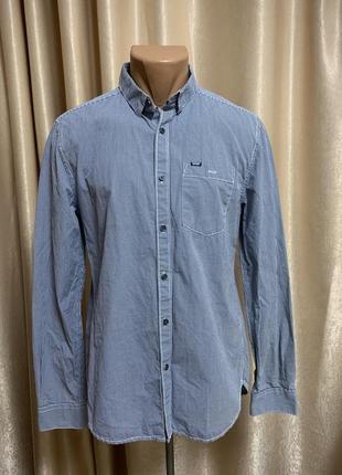 Сорочка чоловіча shirt nyc мелкая сине-белая клетка the new england розмір l колір сине-белая клетка