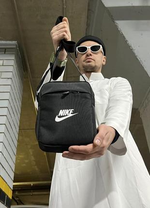 Борсетка nike черная мужская сумка / мессенджер