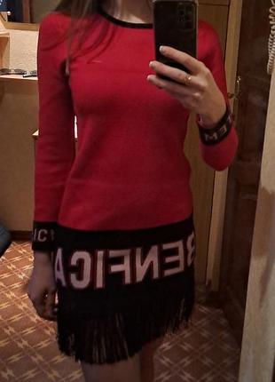 Платье женское вязаное теплое вязка трикотаж