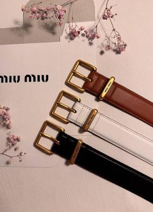 Кожаный ремень miu miu