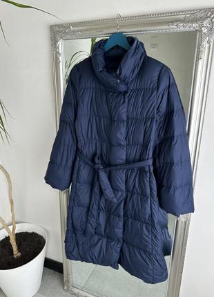 Пуховик uniqlo синего цвета