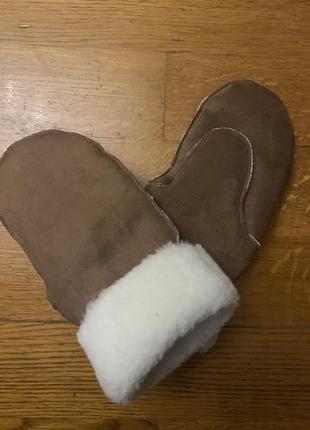 Перчатки унисекс натуральная замша с мехом