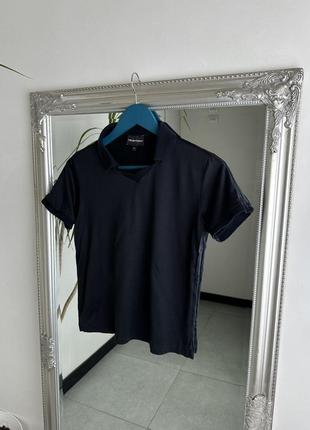 Поло emporio armani темно синего цвета