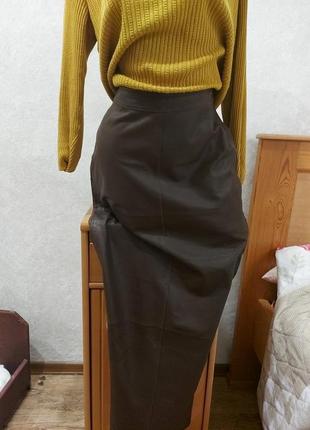 Натуральная кожаная юбка. в пол