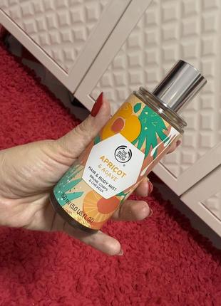 Спрей мист для волос и тела the body shop абрикос и агава4 фото