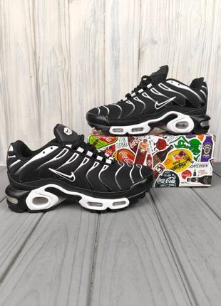 Кроссовки nike air max tn plus black white 2