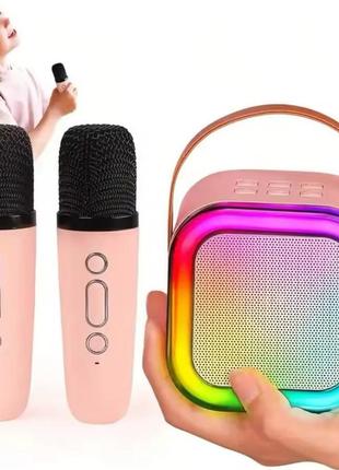 Портативная колонка караоке к12 и 2 микрофона