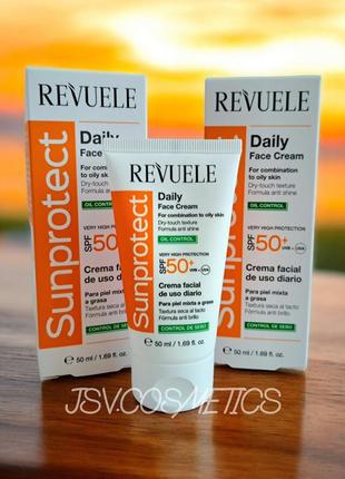 Крем солнцезащитный для лица контроль жирности spf50+ revuele 50 м