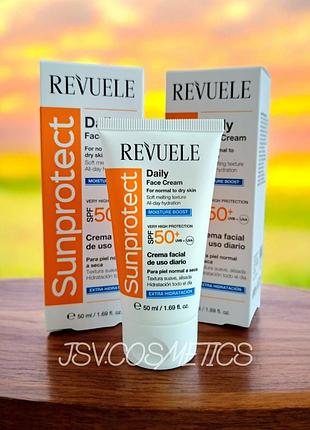 Крем солнцезащитный для лица увлажняющий spf50+ revuele 50 мл