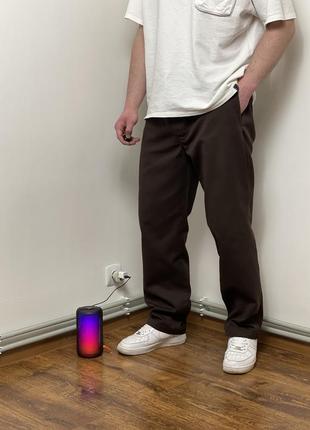 Темно коричневые брюки dickies brown work pants, оригинал, декес, брюки, кофейные, шоколадные, свободные, широкие, брюки дивес, скейт,