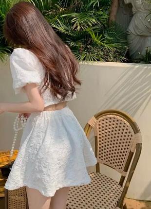 Xxs xs белое мини платье платья babydoll с рукавами фонариками в романтичном стиле фонариками белоэ4 фото
