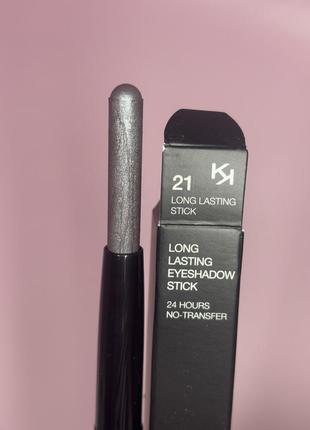Тіні для повік kiko milano new long lasting eyeshadow stick відтінок 21 slate grey (сланцево-сірий)