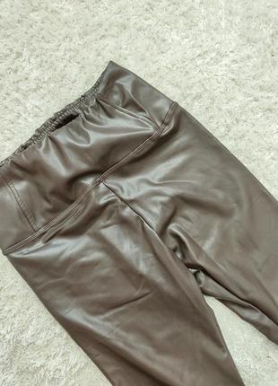 Фирменные кожаные провелюренные лосины rdl р.м/l шоколад