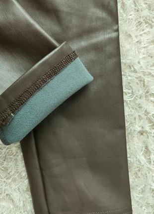 Фирменные кожаные провелюренные лосины rdl р.м/l шоколад