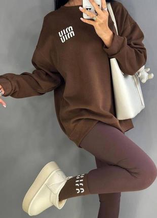 Комплект свитшот + носочки с лого miu miu