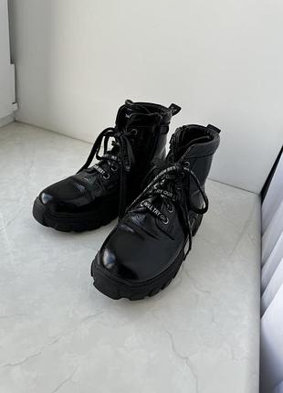 Сапоги зимние детские кожаные 34р