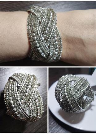 Браслет із бісеру сuff bracelet india роз'ємний ручна робота індія
