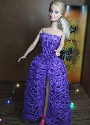 Вязаное платье для барби