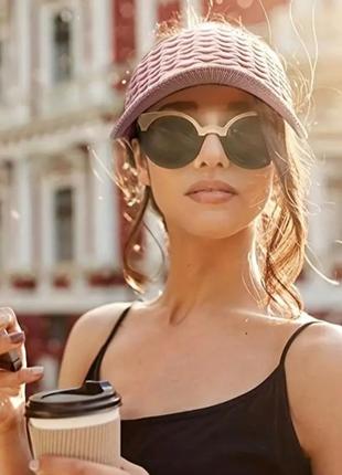 Козырек пудровый, кепка бейсболка вязаная