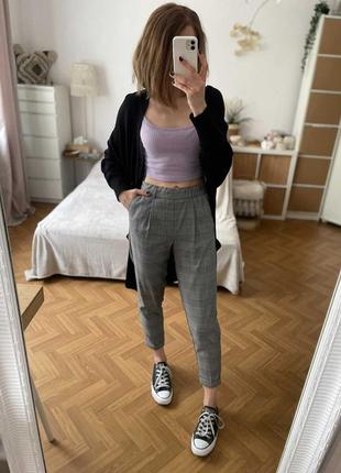 Низкий рост на резинке фирменные теплые штаны на резинке с защипами