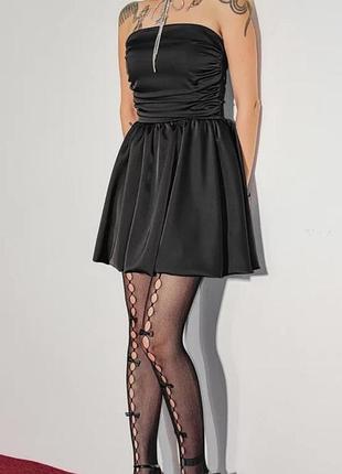 Чорна сатинова сукня gepur