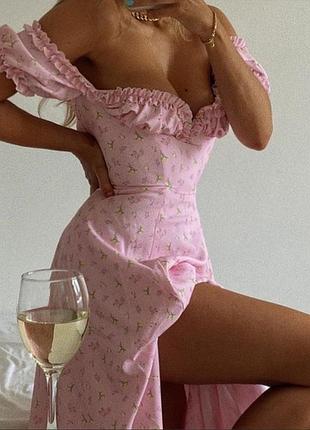Распродажа cукня prettylittlething миди/макси в романтичном стиле8 фото