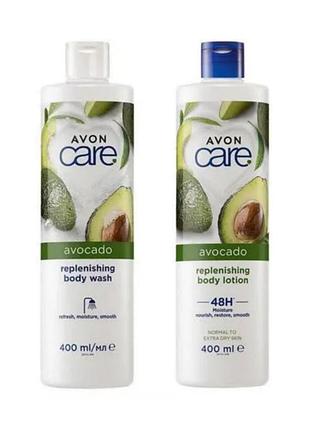 Зволожувальний набір для тіла з олією авокадо ( гель для душу 400 мл+ лосьйон для тіла 400 мл)