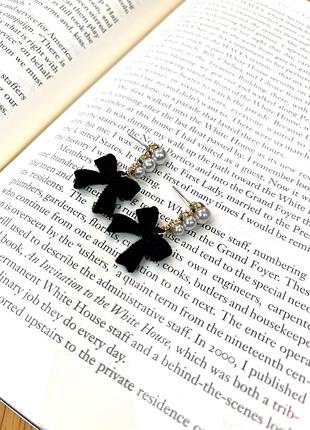 Сережки mirshine bow black/white