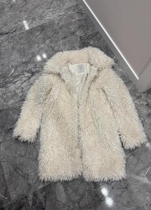 Модная шуба из искусственного меха lc waikiki 42-44 белая оверсайз (36)
