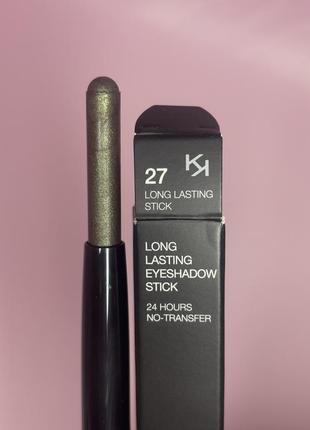 Тіні для повік kiko milano new long lasting eyeshadow stick відтінок 27 forest green (зелений ліс)