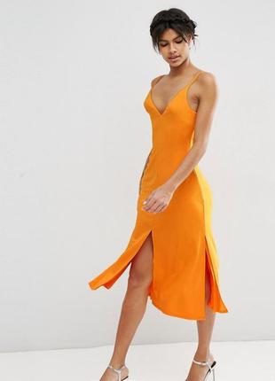 Розпродаж сукня asos міді на бретельках з розрізами